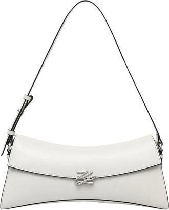 Karl Lagerfeld K/Autograph Baguette - Dames - Schoudertassen - Wit - ONE Size - Leer - Tassen