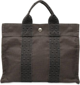 Herm&egrave;s Borsa tote Herline PM in tela 1990-2010 - Grigio