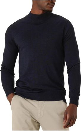 Stefano Lauran Navy Blue Turtle Gebreide Trui - Heren - Coltruien - Blauw - XL - Wol - Truien & Vesten