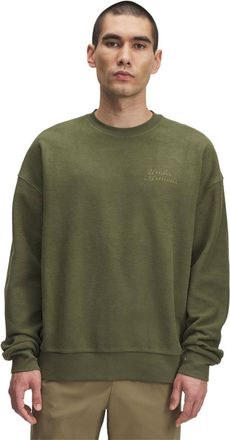 Under Armour Heren-sweatshirt van badstof met drop-schouder en opdruk (Groen)