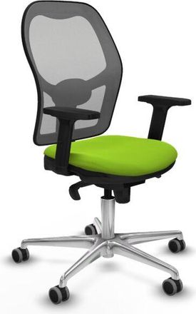 Piqueras y Crespo Piqueras Y Crespo - Jorquera Sincro Malla Gris Similpiel Pistacho Brazos 2d Base Aluminio Ruedas 65mm Engomada