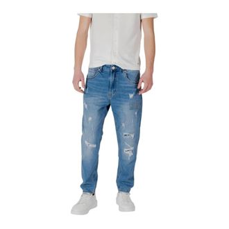 Gianni Lupo Slim-fit Jeans, male, Blue, Size: XS Light Blue Ripped Effect Jeans