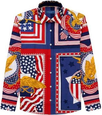 Robert Talbott Reynolds Printed USA Patchwork Shirt in Multi at Nordstrom, Size Xxx-Large