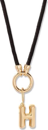 Brook & York Kai Initial Charm Necklace in Gold/Black H at Nordstrom