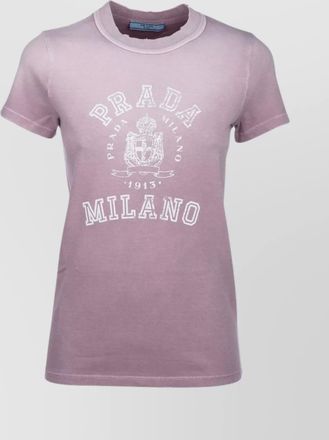 Prada graphic print crew neck short sleeves top
