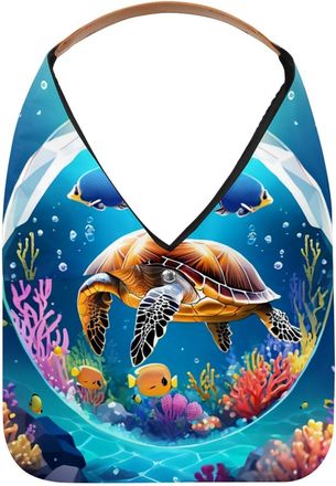 Generic Turtle Crystal Ball Reusable Lightweight Grocery Bags - Foldable Into Compact Pouch, Washable & Sturdy, Multipurpose for Shopping and Travel