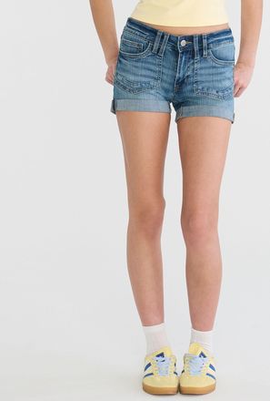 A&eacute;ropostale Premium Seriously Stretchy Low-Rise Denim Midi Shorts