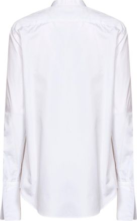 Fendi Womens Shirt Slim-Fit Cotton Poplin White