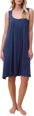 Papinelle Sleepwear Pleated Chemise in Navy Melange at Nordstrom Rack, Size Small