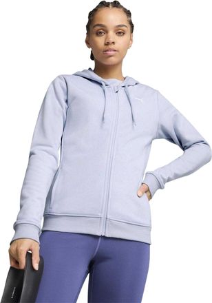 Puma Essential fleece-hoodie met doorlopende rits voor dames (Blauw)