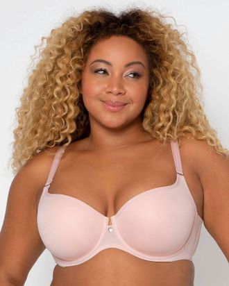 Curvy Couture Tulip Smooth Underwire T-Shirt Bra In Blushing Rose