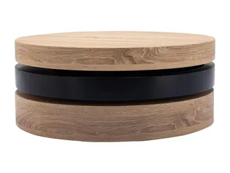 VENTE-UNIQUE.COM Mesa de centro madera negro, color natural claro
