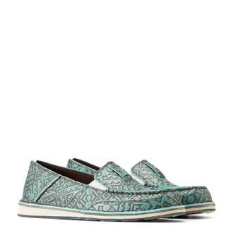 Ariat Womens Cruiser Shoe In Turquoise Blanket Emboss