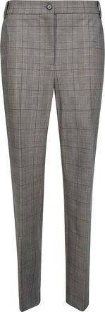 Pinko Grey Pleione Wool-Blend Checkered Lace Pants