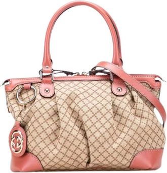 Gucci Pre-owned Handbags, female, Beige, Size: ONE SIZE Pre-owned Canvas gucci-bags