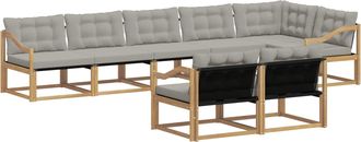 vidaXL Conjunto De Sof&aacute;s De Exterior 8 Uds. Blanco Y Gris Claro Vidaxl