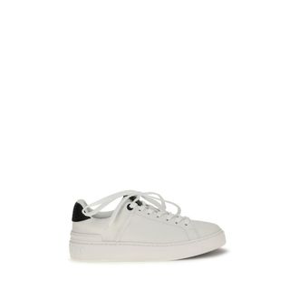 Balmain Black Calf Leather Bos Taurus Low Top Womens Sneakers
