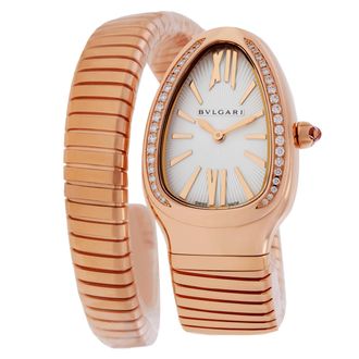 Bulgari Serpenti Tubogas Quartz Diamond Silver Dial Ladies Watch 103003