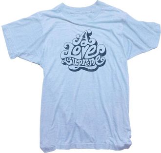 Wornfree John Coltrane T-Shirt - Love Supreme Tee - Mens Sky Large