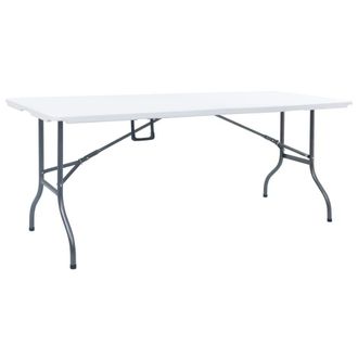 Berkfield Home Folding Garden Table White 180x72x72 cm HDPE | Size: 180 x 72 x 72 cm