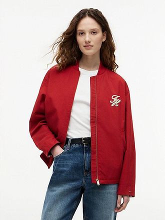 Tommy Hilfiger Cazadora bomber de sarga con aplicaci&oacute;n de logo