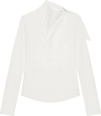 Courr&egrave;ges Katoenen Asymmetrische Blouse - Dames - Blouses - Wit - M - Katoen - Overhemden