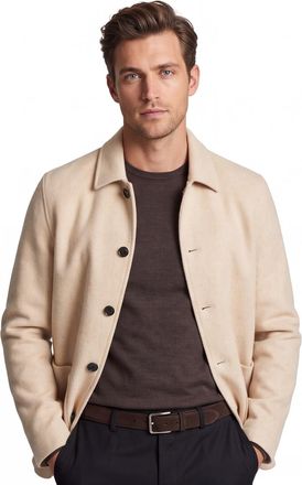 Profuomo Overshirt Profuomo beige effen normale fit