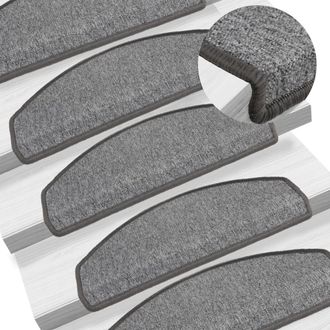 vidaXL Tappetini Per Scale 15 Pz Grigio Scuro 65x24x4 Cm Vidaxl 279419