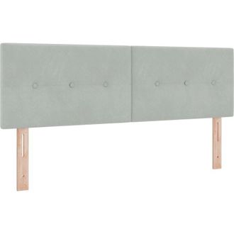 vidaXL Cabecero Con Luces De Tiras Led Gris Claro 80 Cm Terciopelo Vidaxl