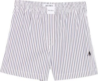 The Attico Gestreepte Katoenen Elastische Taille Shorts - Dames - Bermuda - Veelkleurig - XS - Katoen - Korte Broeken