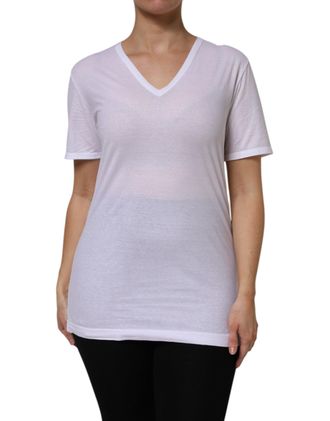 Dolce & Gabbana Cotton V-Neck T-Shirt - White