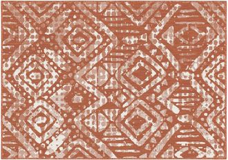 Oviala Alfombra de exterior de polipropileno de 120 x 170 cm en terracota