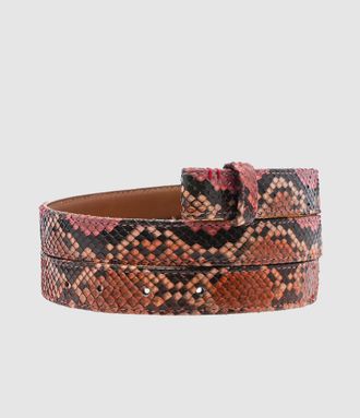 CLARIS VIROT Ceinture Baby Python Terracotta