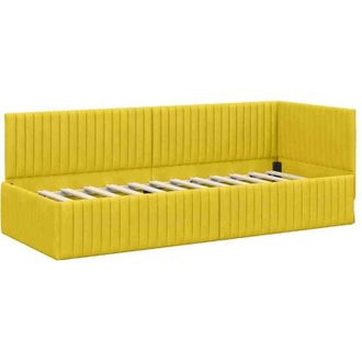 vidaXL Estructura de cama en esquina Amarillo 80 cm x 200 cm tela vidaXL