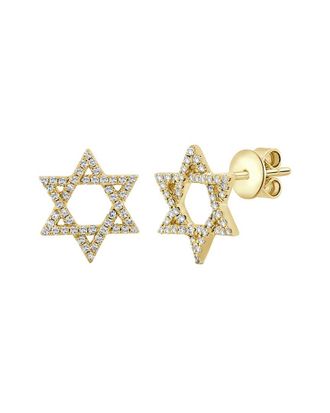 Sabrina Designs 14K 0.21 Ct. Tw. Diamond Star Of David Earrings