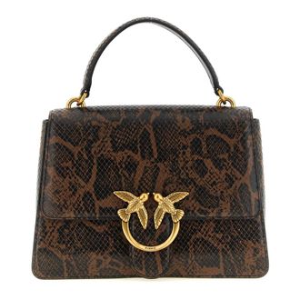 Pinko Love One Light Medium Handbag - Dames - Handtassen - Bruin - ONE Size - Katoen - Tassen