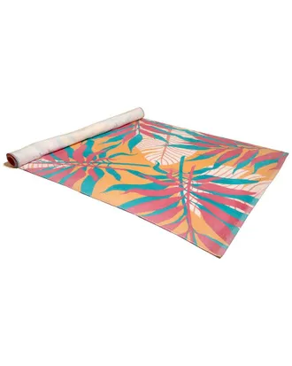 Moda at Home Moda At Home Set Of 2 Tropical Leaves Velour Beach Towels