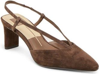 Dolce Vita Ginay Slingback Pump in Dark Brown Suede at Nordstrom, Size 7.5