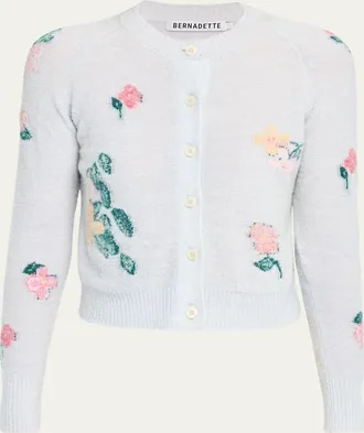 Bernadette Clemente Floral Crewneck Cardigan