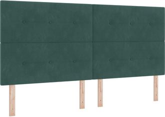 vidaXL Headboard with LED Strip Lights Adjustable Green 100 cm Velvet vidaXL
