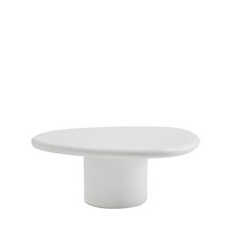 DRAWER Mesa baja org&aacute;nica de fibra de cemento L80cm - Blanco, Blanca