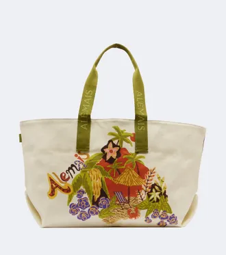 Alemais Island Cove printed cotton canvas tote bag
