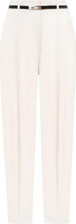 Max Mara Briose Broek - Dames - Vrijetijds broeken - Beige - 2XS - Wol - Broeken
