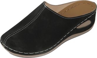 Generic Closed Toe Sandals for Women Casual Orthopedic Slippers Solid Color Stylish Lightweight Comfortable Slip On Wedge Sandals Summer Beach