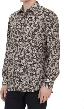 Tom Ford Mens Bicolor Cotton Pattern Shirt