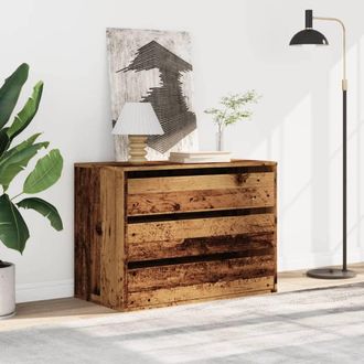 Berkfield Home Classic Corner Chest of Drawers Old Wood 80x41x58 cm Engineered Wood in Brown | Size: 80 x 41 x 58 cm
