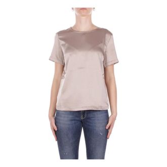 Max Mara Dames, Blouses & Shirts, Beige, Maat: M Satijn