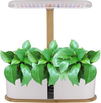 OEM Huerto De Interior, Kit De Cultivo De Hierbas Arom&aacute;ticas Con 10 Macetas, L&aacute;mpara Led De Espectro Completo, Altura Ajustable De 20 A 40 Cm (blanco)