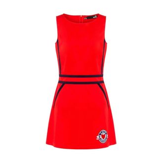 Love Moschino Rode Mouwloze Jurk met Sailor Patch - Dames - Korte kleedjes - Rood - XS - Kleedjes