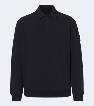 Stone Island Ghost cotton blend jersey polo sweatshirt